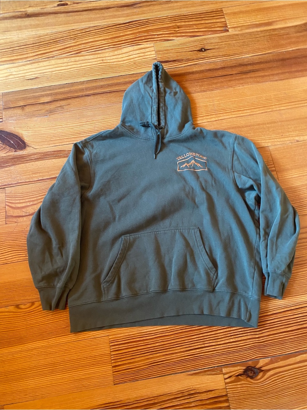 Yellowstone National Park Green Graphic Pullover Hoodie